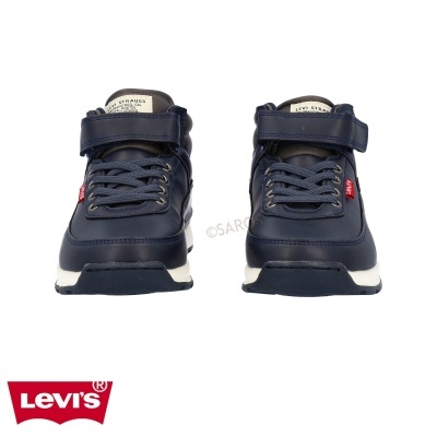 Par de sapatilhas Levi's azuis com atacadores e fecho de velcro