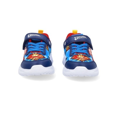 Sapatilhas infantis com estampa do Superman azul, vermelho e branco