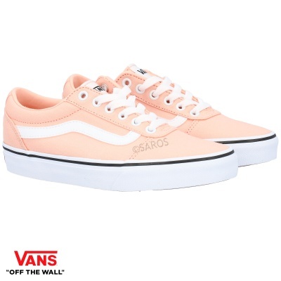 Ténis Vans salmão e branco com sola de borracha