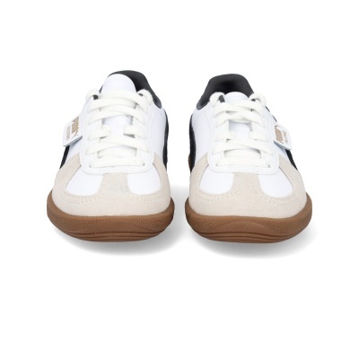 Sapatilhas desportivas brancas com detalhes em bege e preto