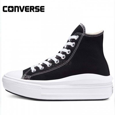 Ténis Converse cano alto preto com sola branca espessa