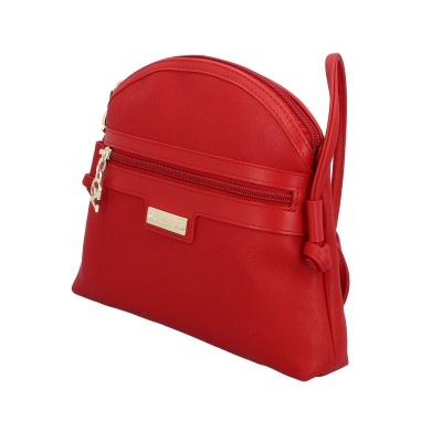 Mala vermelha de mão com fecho e alça