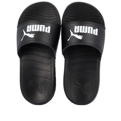 Chinelos pretos Puma com logótipo branco