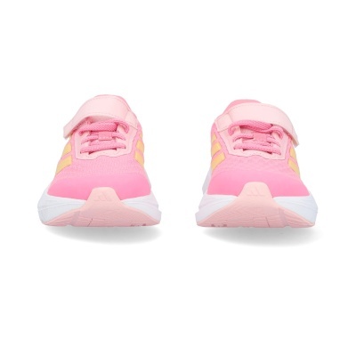 Sapatilhas infantis cor de rosa com fecho de velcro e atacadores