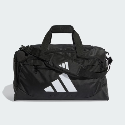 Mala desportiva preta com alças e logo branco da Adidas