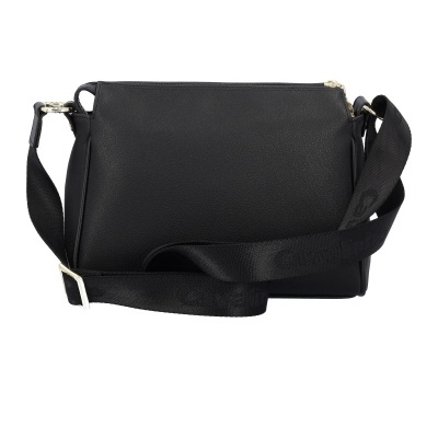 Mala preta de tamanho médio com alça ajustável preta e fecho zip