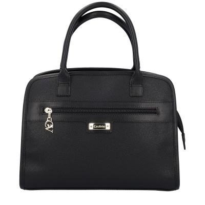 Mala de mão preta Cavalinho com fecho dourado