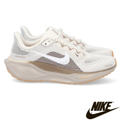 Ténis de corrida Nike branco com detalhes cinza e bege