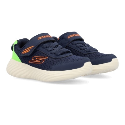Sapatilhas desportivas Skechers azul escuro com verde neon e laranja para criança