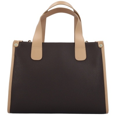 Mala de mãos castanha com alças castanhas claras