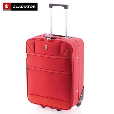 Mala de viagem vermelha com rodas e pega telescópica