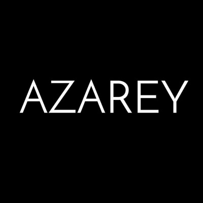 Logótipo AZAREY em letras brancas sobre fundo preto