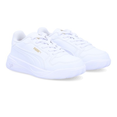 Sapatilhas desportivas brancas Puma com logo dourado