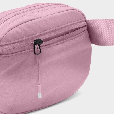 Pochete cor-de-rosa em tecido com fecho de correr e alça ajustável