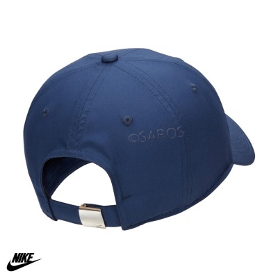 Boné azul escuro com bordado OSAPOS e fecho ajustável em metal prateado