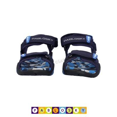 Sandálias de caminhada PABLOSKY azul escuro e padrão geométrico na palmilha