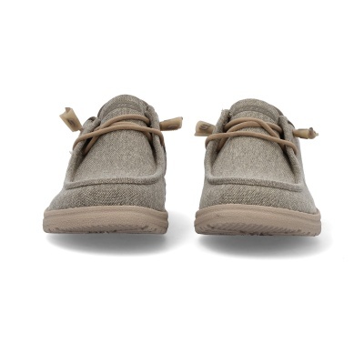 Sapatilhas Skechers cinzentas e bege vistas de frente