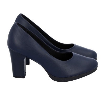 sapatos salto alto azul escuro lado a lado