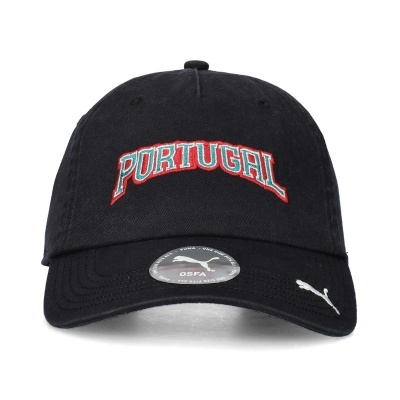 Boné preto com bordado Portugal e logo Puma