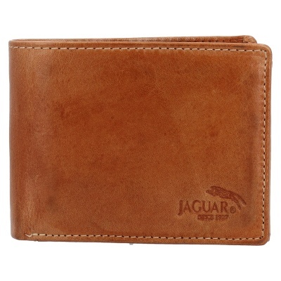 Carteira em pele castanha com gravação Jaguar