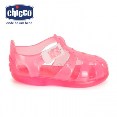 Sapato bebé rosa plástico transparente com fivela marca Chicco