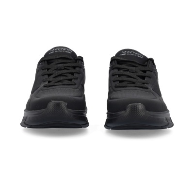 Par de sapatilhas pretas Skechers BOBS vistas de frente