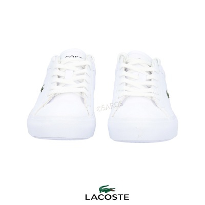 Sapatos desportivos Lacoste brancos com logo do crocodilo verde