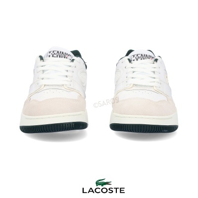 Ténis Lacoste brancos com detalhes em bege e sola preta