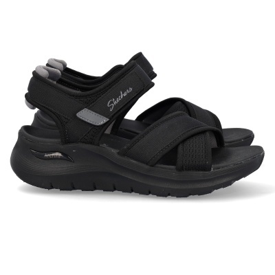 Sandálias desportivas pretas Skechers com tiras ajustáveis