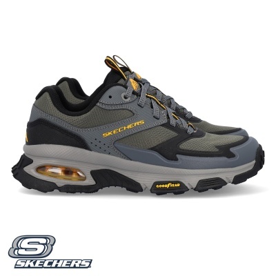 Ténis cinzentos e pretos SKECHERS com sola Goodyear
