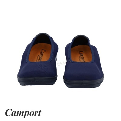 Sapatos azuis escuros Camport com sola preta e interior castanho