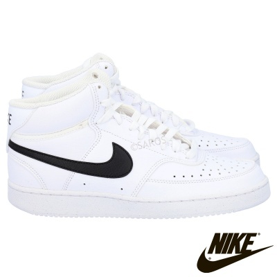 Ténis Nike Air Force 1 Mid branco com Swoosh preto