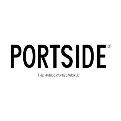 Logótipo PORTSIDE com texto THE HANDCRAFTED WORLD