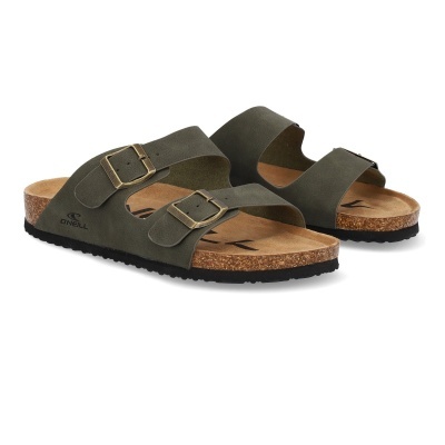 Sandálias O'NEILL verdes com duas tiras de camurça e fivelas metálicas