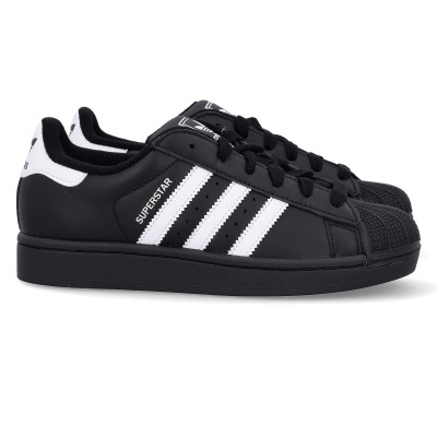 Ténis Adidas Superstar preto com riscas brancas