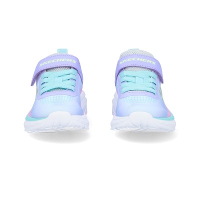 Sapatilhas infantis azuis e lilás SKECHERS com velcro e atacadores