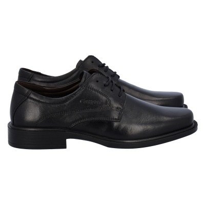 sapatos sociais de couro preto com atacadores