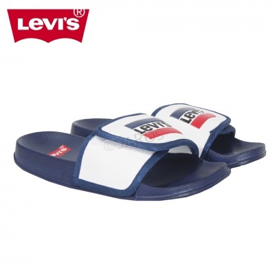 Chinelos Levi's azul e branco com logo Levi's