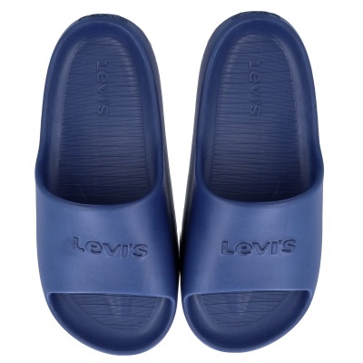 Chinelos azuis Levis em material sintético com logótipo em relevo