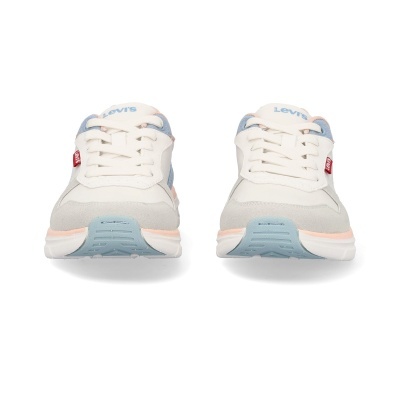 Ténis Levis com detalhes em azul, branco, cinza e rosa