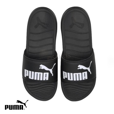 Chinelos pretos PUMA com logo branco