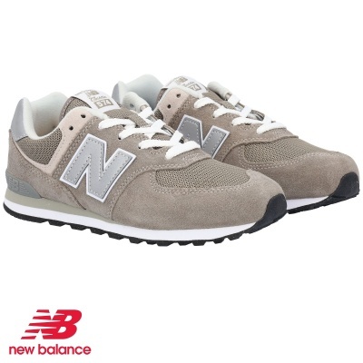 Sapatilhas New Balance 574 cinzento e bege com logótipo N cinzento