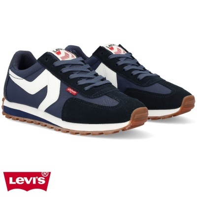 Sapatilhas Levi's azul marinho com detalhes brancos e sola castanha