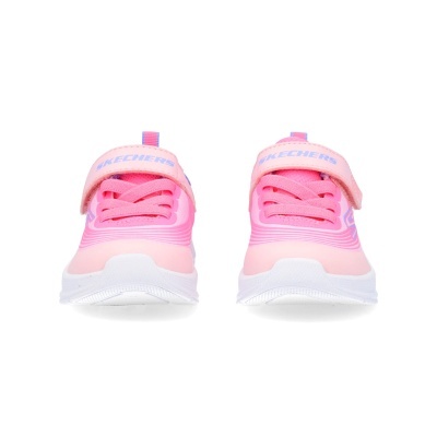 Sapatilhas infantis rosa com fecho de velcro e sola branca