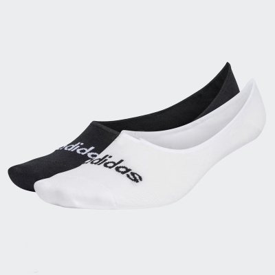 Par de meias sapatilha Adidas preta e branca com logo
