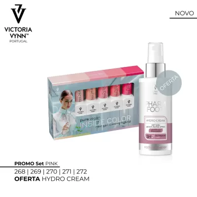 Conjunto de esmaltes rosa Victoria Vynn com spray hidratante Hydro Cream