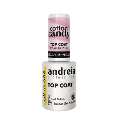 Frasco de verniz de unhas branco com tampa rosa e texto