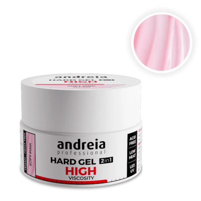 Frasco branco de gel para unhas Soft Pink Andreia Professional