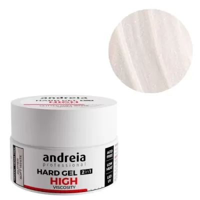 Gel unhas Andreia Hard Gel 2 em 1 alta viscosidade branco nacarado
