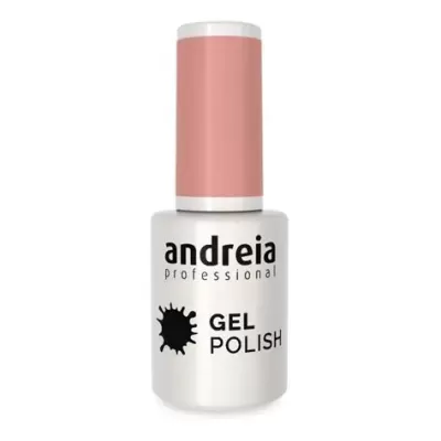 Frasco de verniz gel para unhas andreia professional, tampa rosa e corpo branco